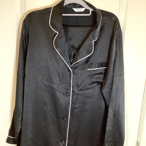 THXSILK Women's Mulberry Silk PJ Set Long Sleeve Sleepwear Nightwear Pajamas - Picture 2 of 11